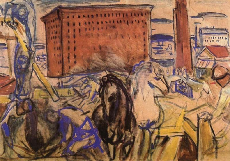 Edvard Munch Building oil painting picture